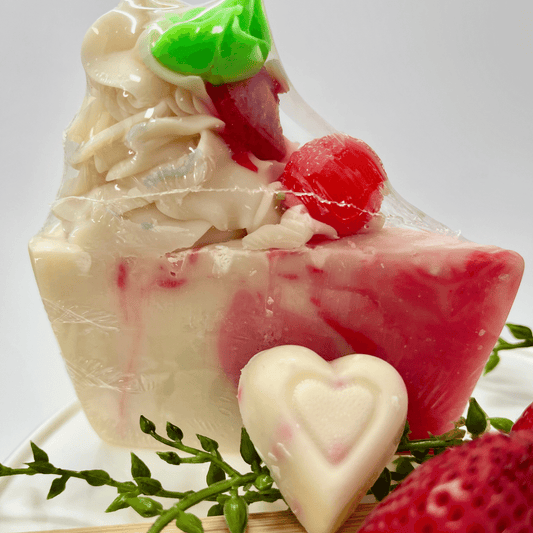 Sweet Strawberries Artisan Soap with red strawberries