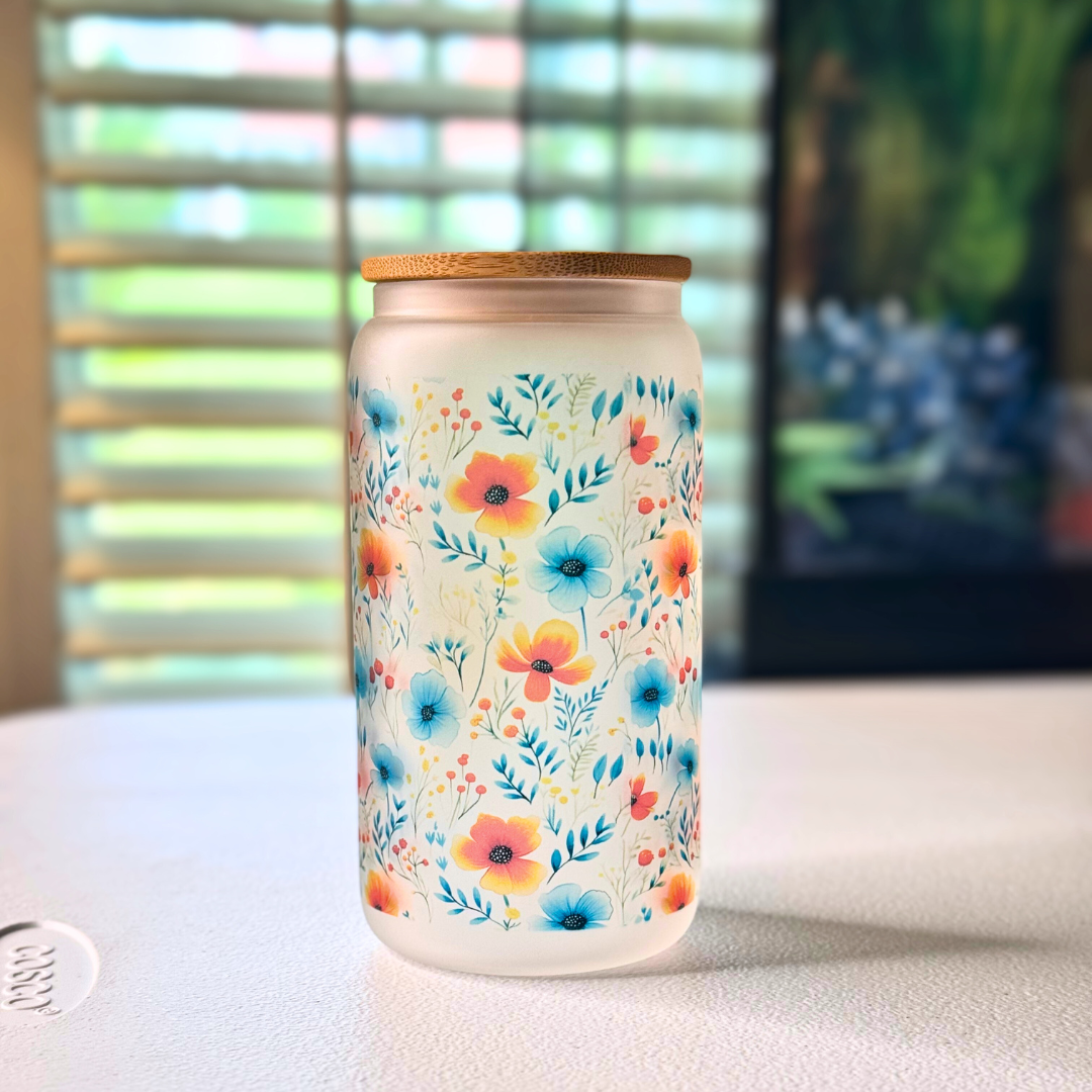 16oz Frosted Glass Tumbler - Be The Light